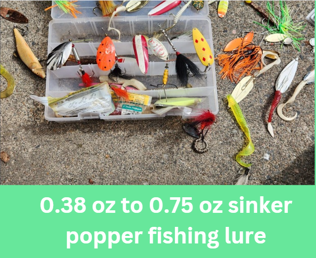 0.38 oz to 0.75 oz Sinker Popper Fishing Lures